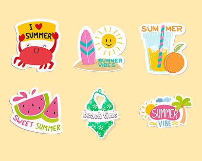 Online Memory Spiel mit Sommer-Stickern