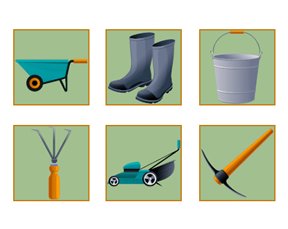 Online Memory Spiel: Garten, Gartenarbeit
